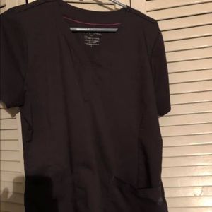 Purple label gray scrub top